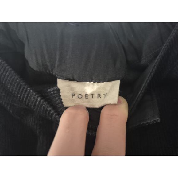 New w/Tag Poetry Women's Black Corduroy Hemp & Cotton Taper-Leg Trouser US 10 - Picture 8 of 9